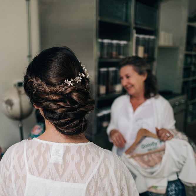 Bride & Bridesmaids Getting Ready // Rue De Seine Bride For A Stone Barn Wedding With Wedding Party In Soft Pink And Navy And Images From Jason Mark Harris With Film By Harris Films