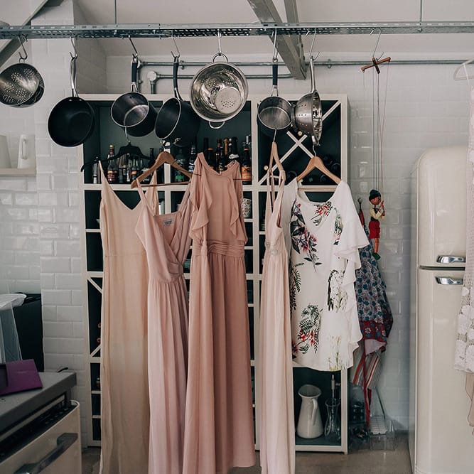 Rue De Seine Bride For A Stone Barn Wedding With Wedding Party In Soft Pink And Navy And Images From Jason Mark Harris With Film By Harris Films