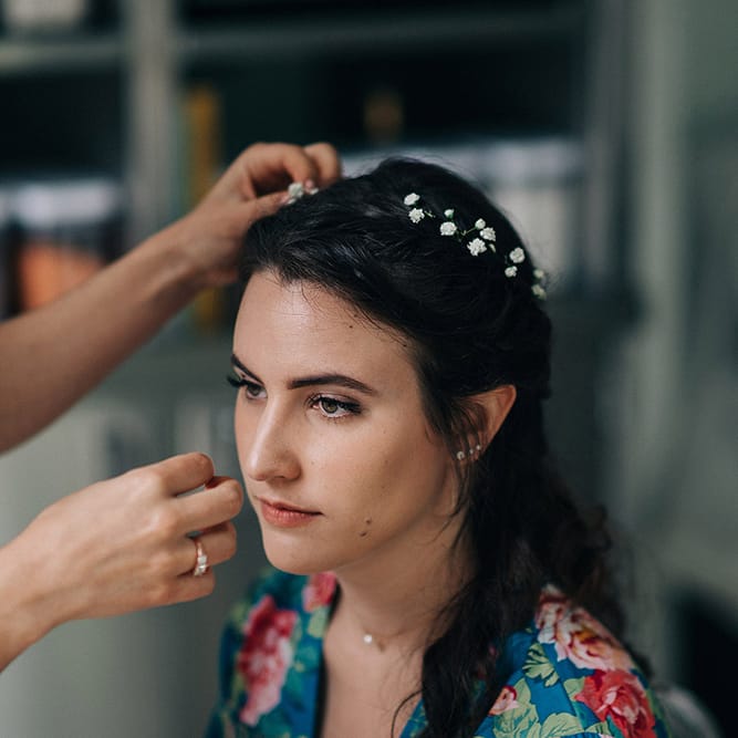Rue De Seine Bride For A Stone Barn Wedding With Wedding Party In Soft Pink And Navy And Images From Jason Mark Harris With Film By Harris Films