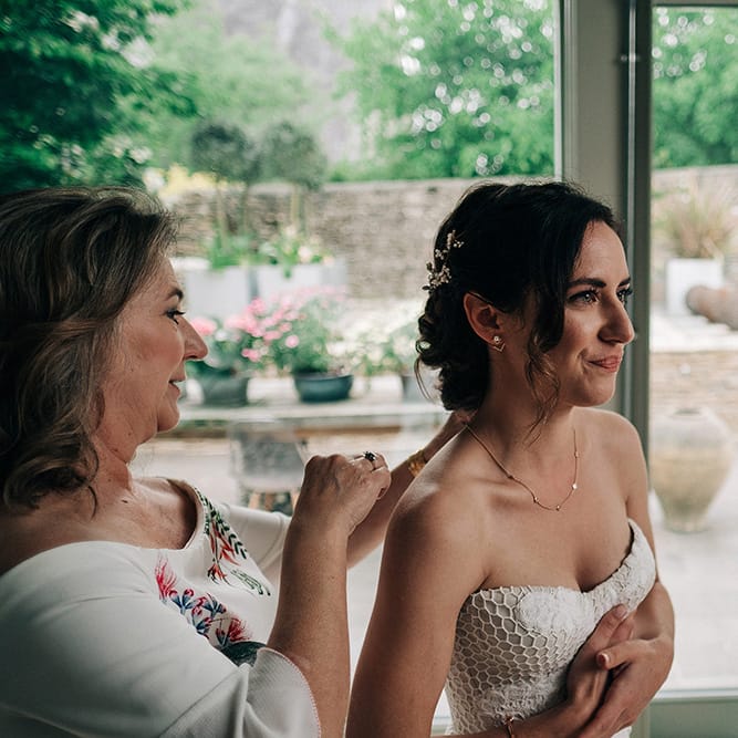 Rue De Seine Bride For A Stone Barn Wedding With Wedding Party In Soft Pink And Navy And Images From Jason Mark Harris With Film By Harris Films