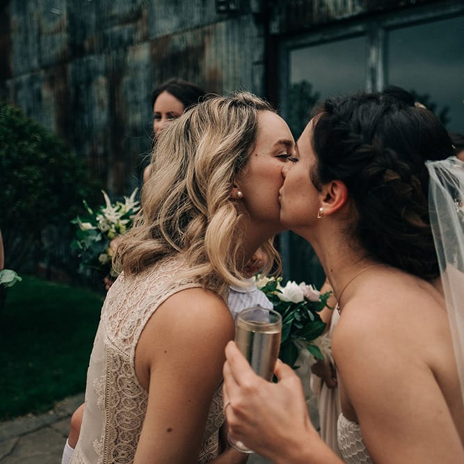 Rue De Seine Bride For A Stone Barn Wedding With Wedding Party In Soft Pink And Navy And Images From Jason Mark Harris With Film By Harris Films