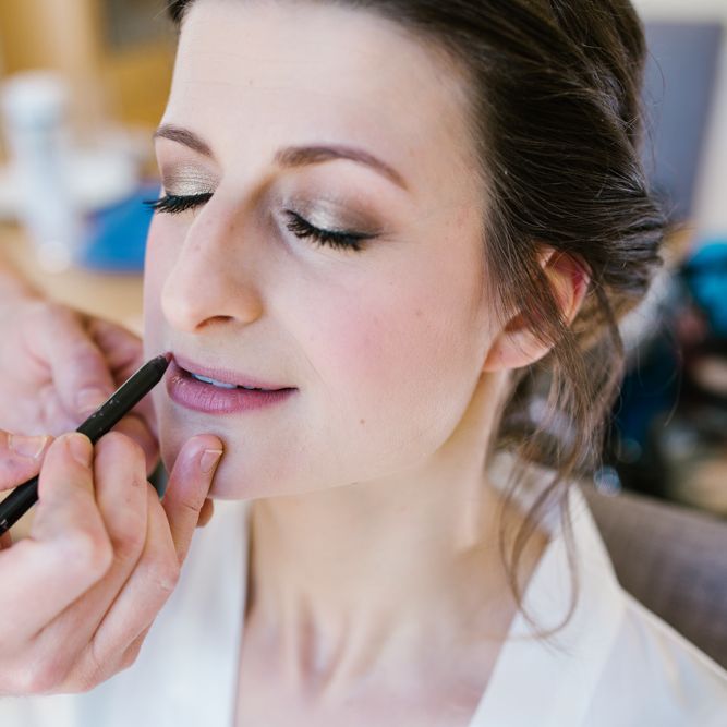 Bridal Makeup | DIY Wedding at Upwaltham Barns with Bright Flowers | Danielle Victoria Photography