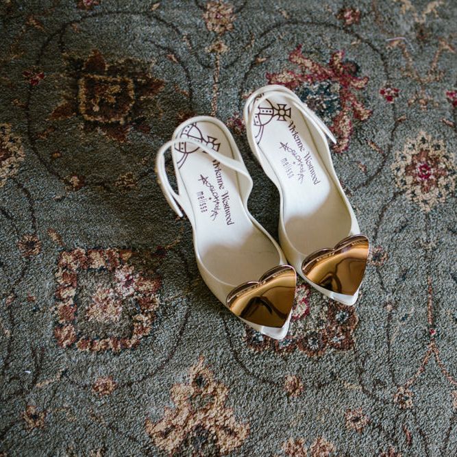 Vivienne Westwood Bridal Shoes | DIY Wedding at Upwaltham Barns with Bright Flowers | Danielle Victoria Photography