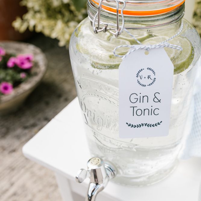 Drinks Dispenser | Pimp Your Drink Station | DIY Wedding at Upwaltham Barns with Bright Flowers | Danielle Victoria Photography