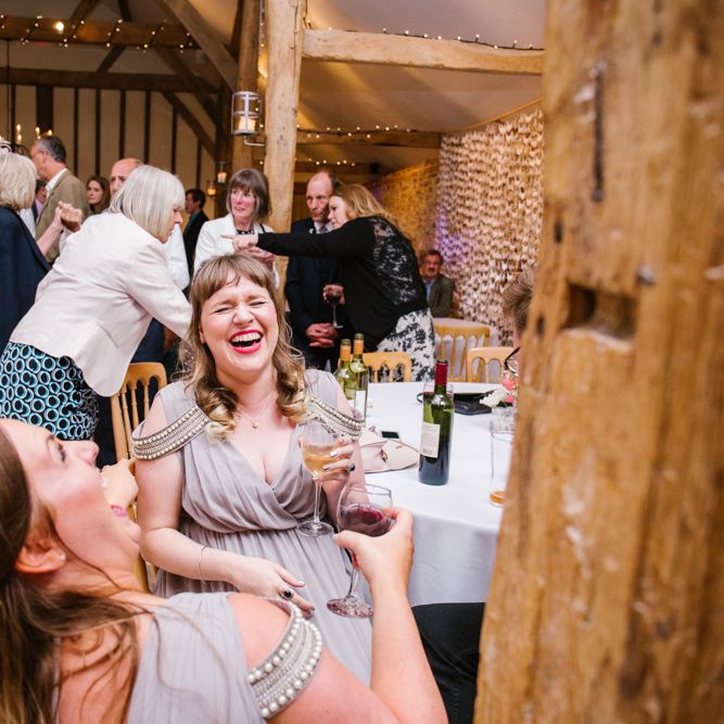 Bridesmaids in ASOS Dresses | DIY Wedding at Upwaltham Barns with Bright Flowers | Danielle Victoria Photography