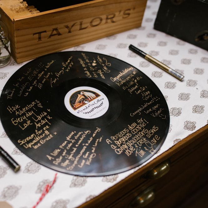 Record Guest Book | DIY Wedding at Upwaltham Barns with Bright Flowers | Danielle Victoria Photography