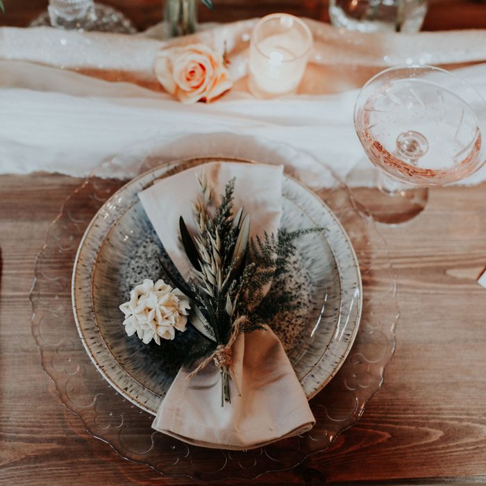 Rustic Luxe Place Setting For Wedding