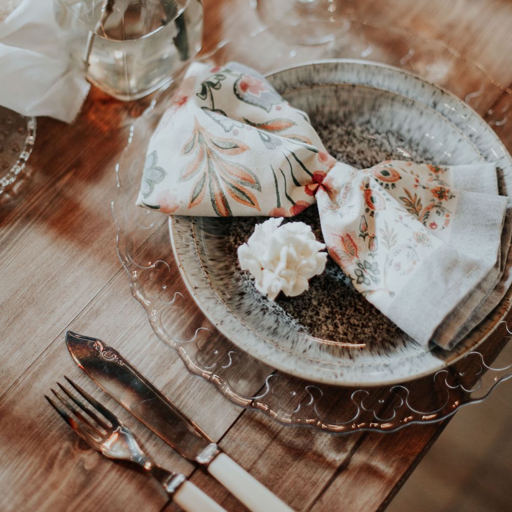 Rustic Luxe Place Setting For Wedding