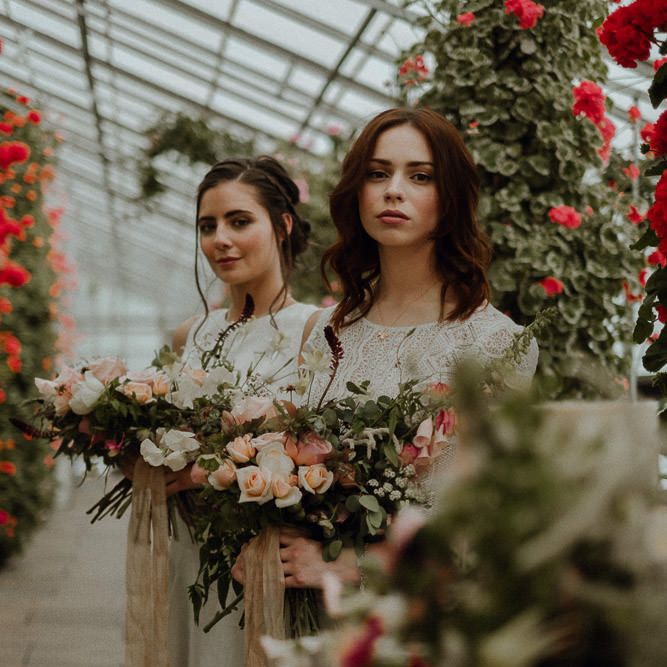 Soft & Romantic Bridal Inspiration Shoot With Rose Bouquets & Brides In Otaduy With Images From Fox & Owl Photography & Planning By Redamancy Weddings