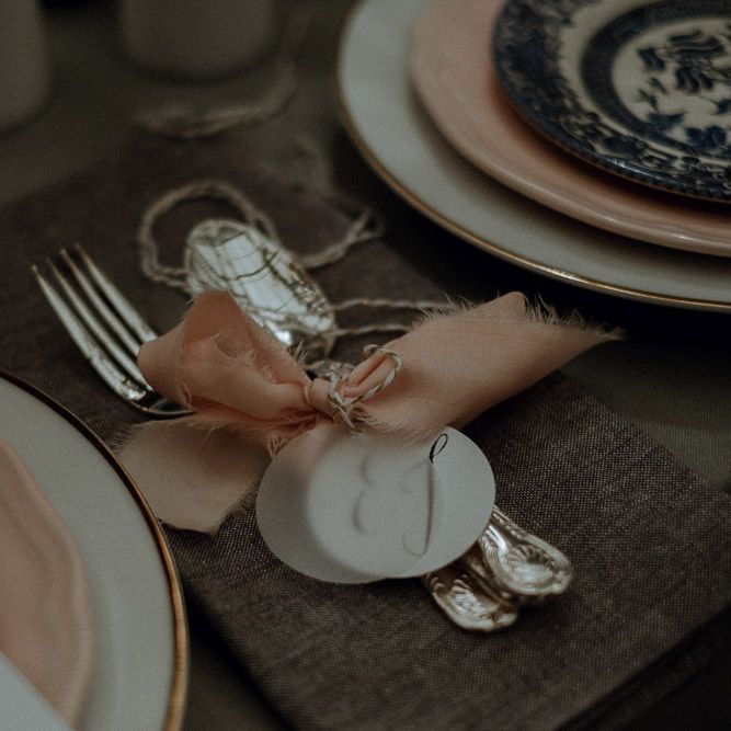 Cutlery Tied With Pink Ribbon