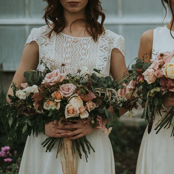 Soft & Romantic Bridal Inspiration Shoot With Rose Bouquets & Brides In Otaduy With Images From Fox & Owl Photography & Planning By Redamancy Weddings