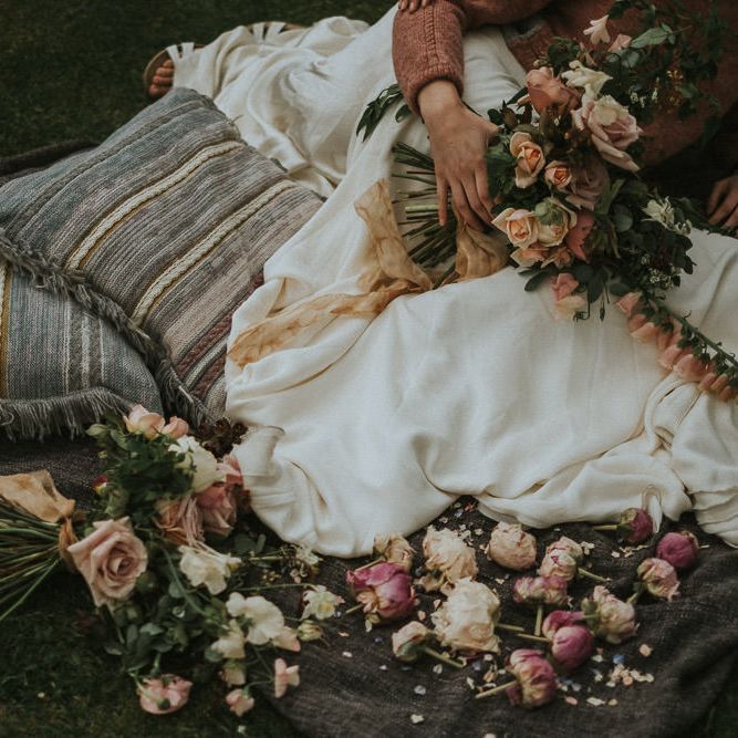 Soft & Romantic Bridal Inspiration Shoot With Rose Bouquets & Brides In Otaduy With Images From Fox & Owl Photography & Planning By Redamancy Weddings