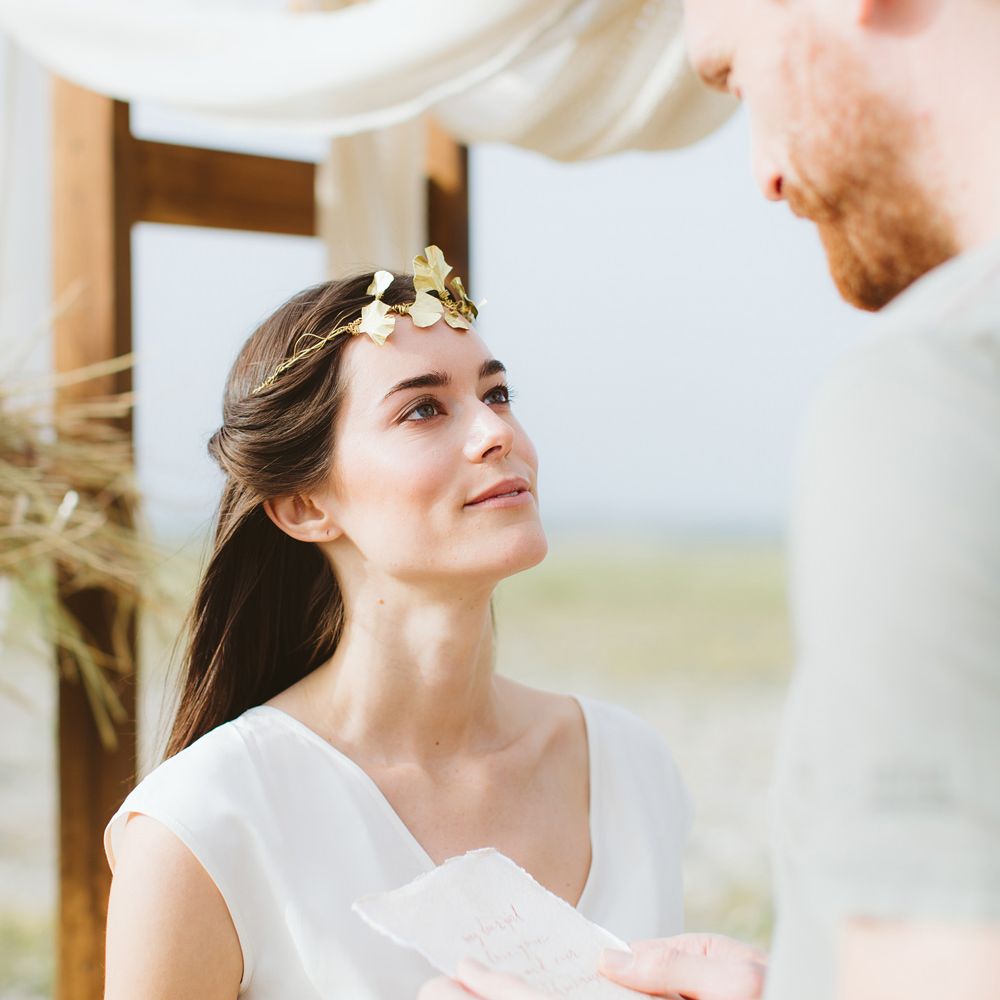 Gold Littlethings Headpiece | Bride in Alessia Baldi Gown | Cristina Firotto Event Design | Valentina Oprandi Photography