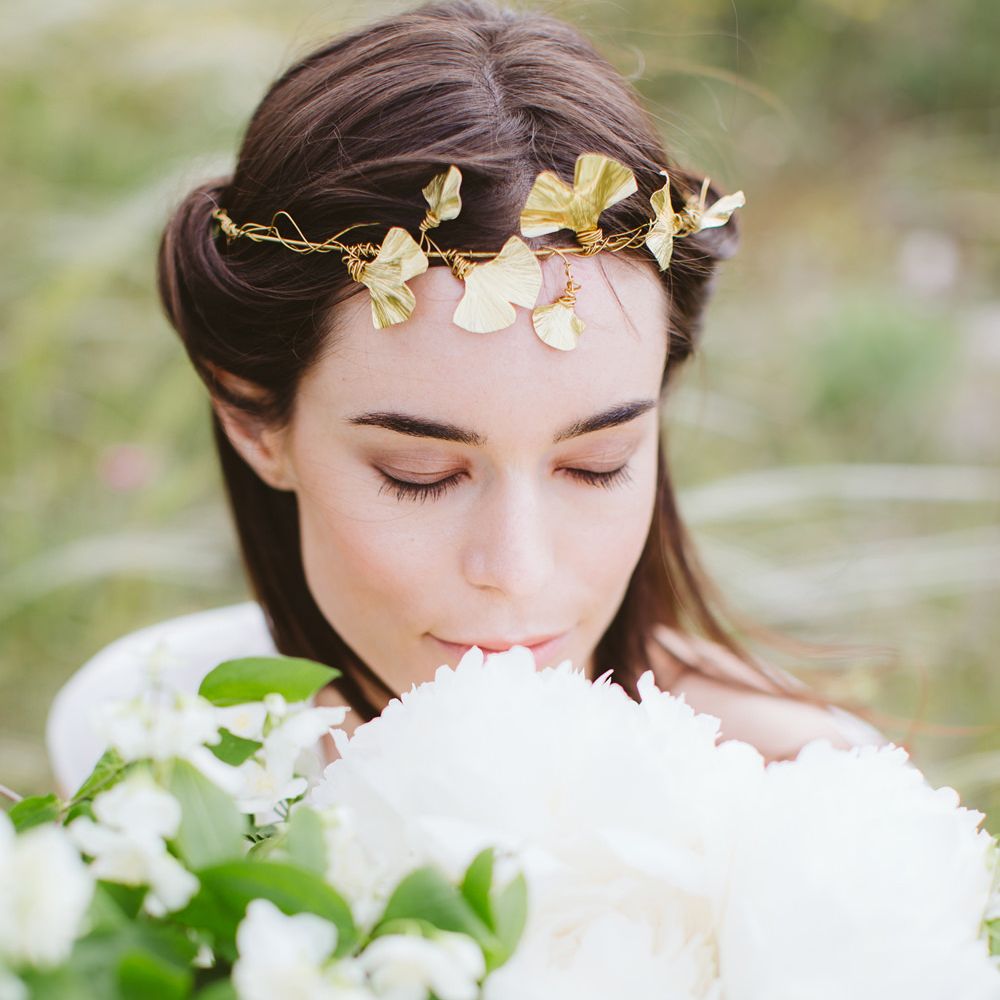 Gold Littlethings Headpiece | Bride in Alessia Baldi Gown | Cristina Firotto Event Design | Valentina Oprandi Photography