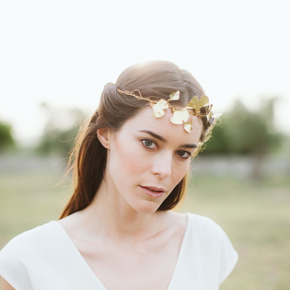 Gold Littlethings Headpiece | Bride in Alessia Baldi Gown | Cristina Firotto Event Design | Valentina Oprandi Photography