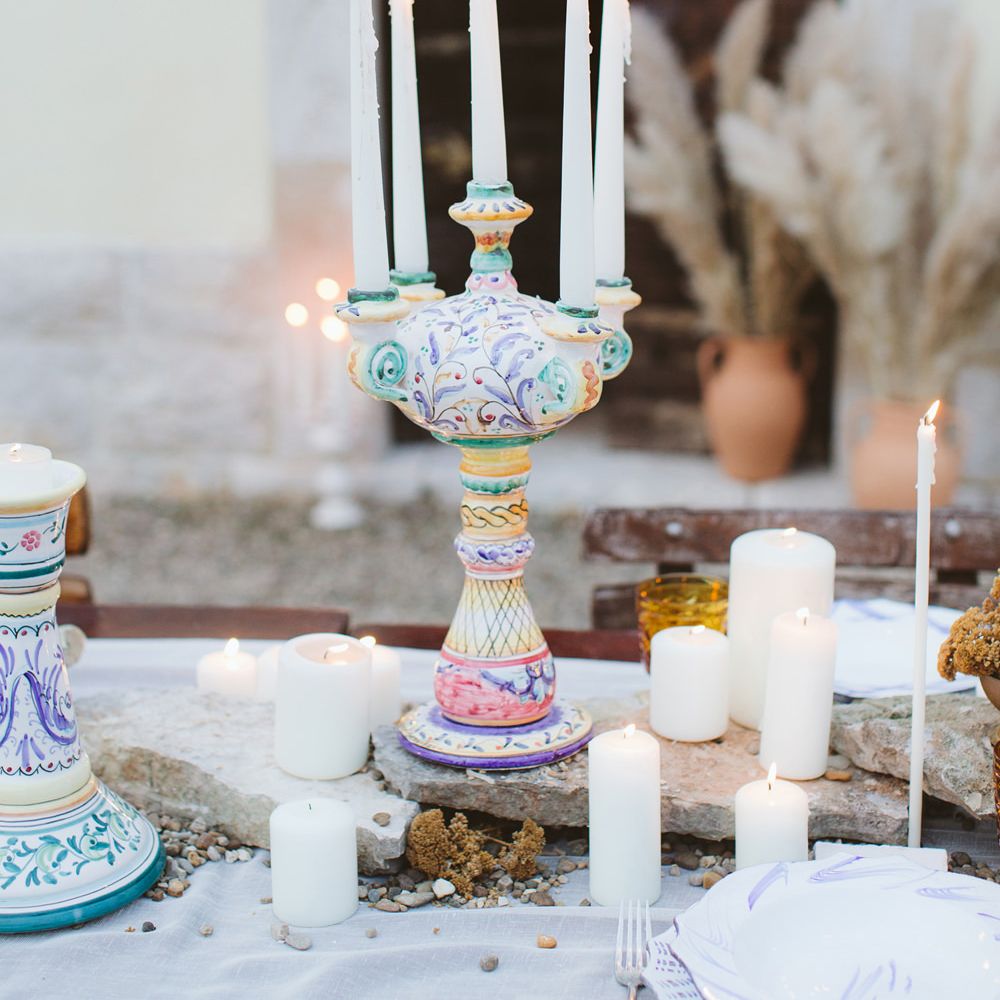 Table Decor | Hand Painted Cereamics | Natural Wedding Inspiration in the Apulian Karst Lands | Cristina Firotto Event Design | Valentina Oprandi Photography
