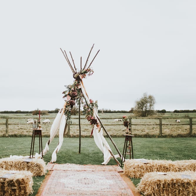 Naked Tipi Wedding Altar