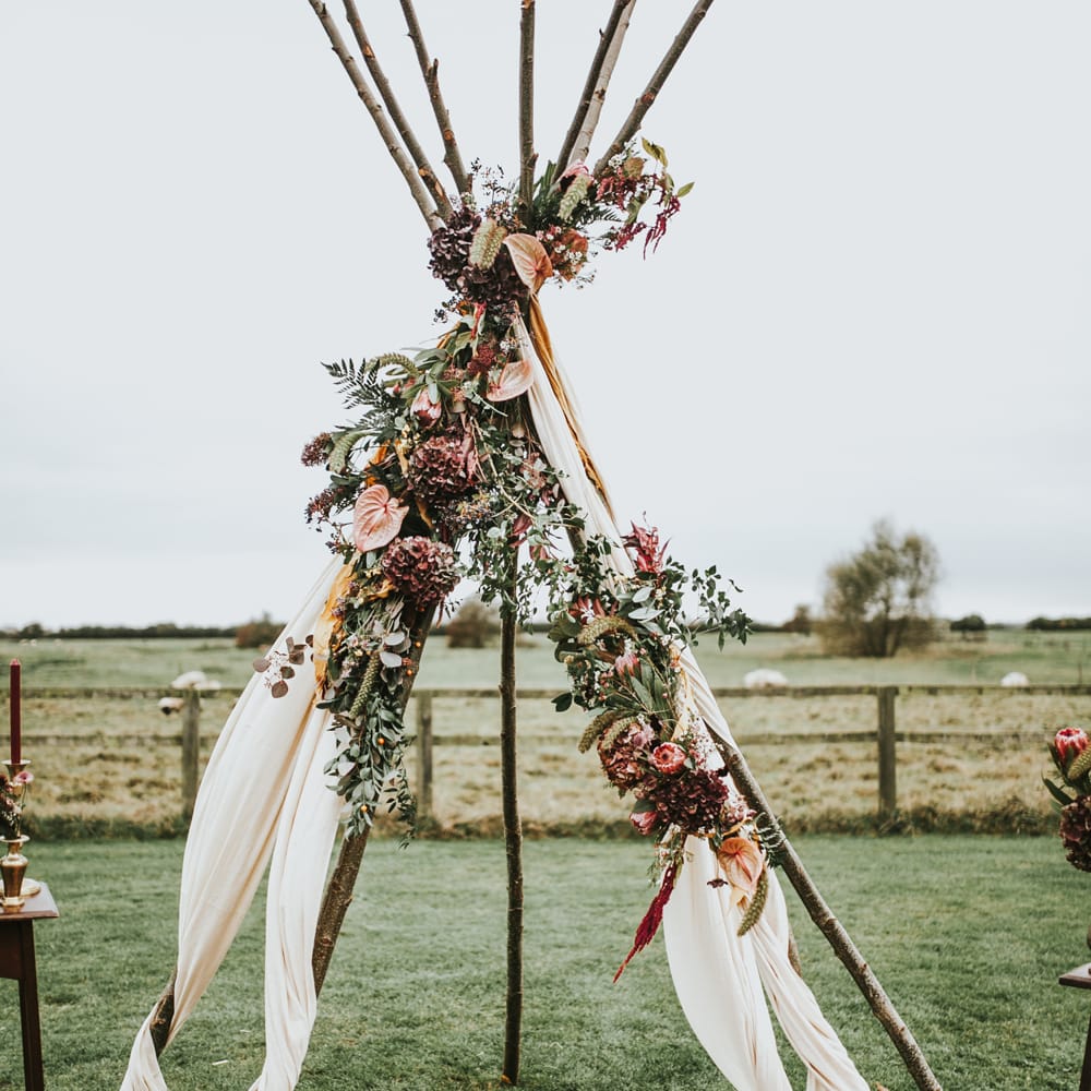 Naked Tipi Wedding Altar