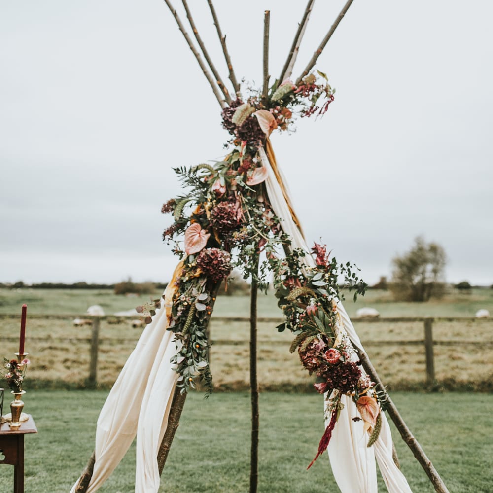 Naked Tipi Wedding Altar
