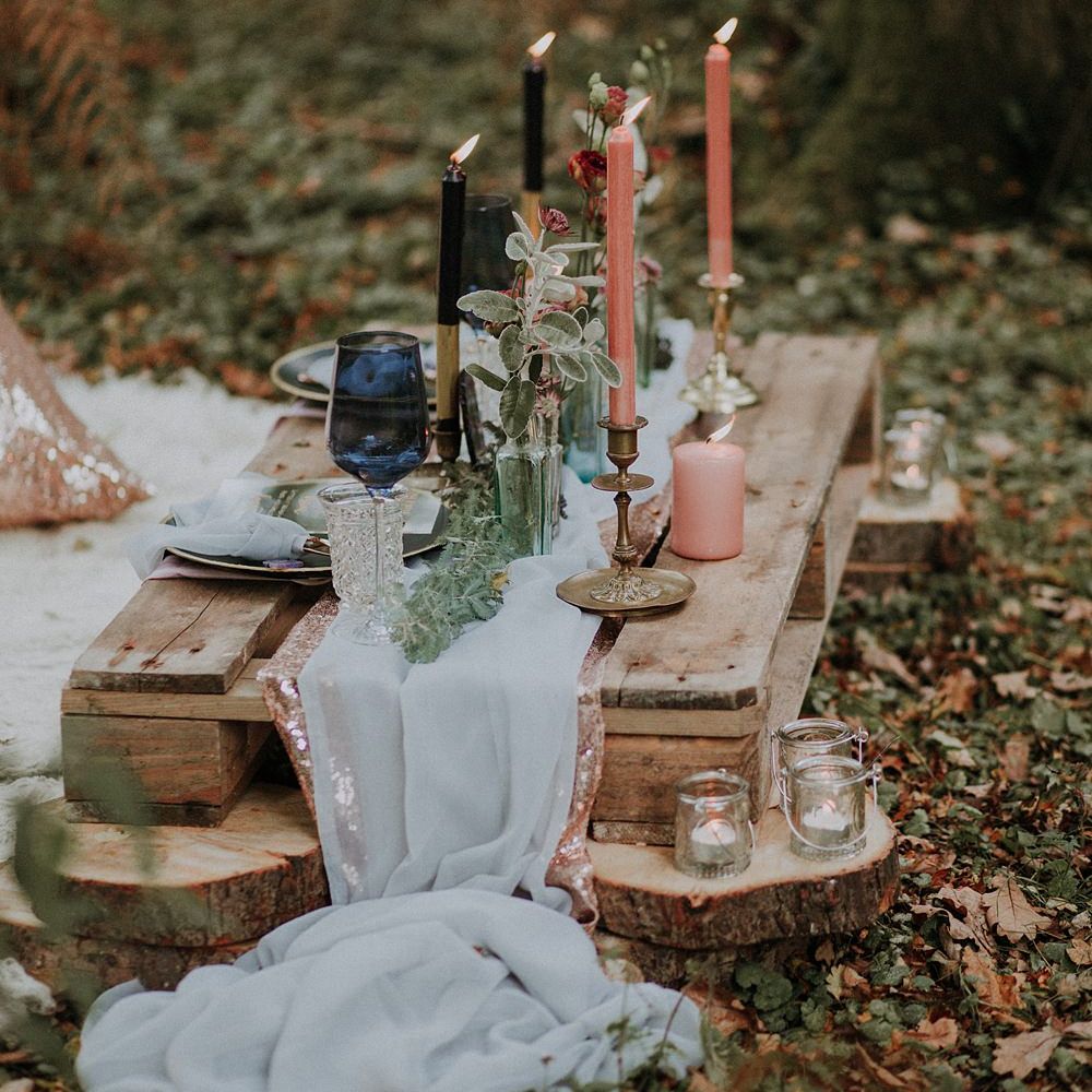 Tablescape with Candle Sticks | Styling by The White Emporium | Woodland Bohemian Luxe Inspiration | Lola Rose Photography & Film
