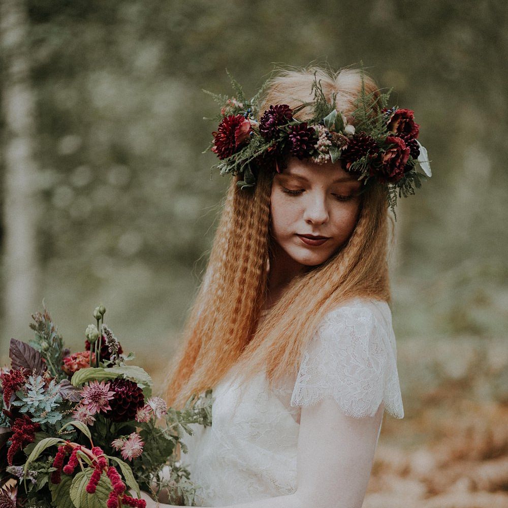 Bride in Blue Tulle Skirt from Rock The Frock Bridal | Woodland Bohemian Luxe Inspiration | Lola Rose Photography & Film