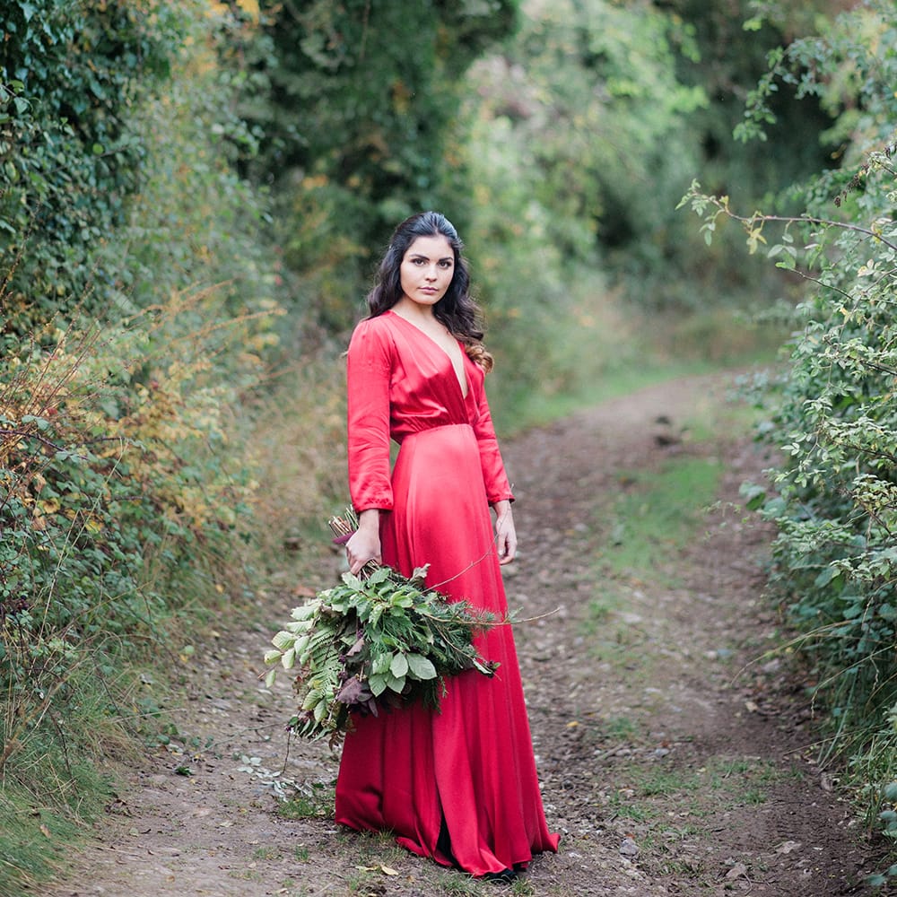 Bride In Red Wedding Dress By Indiebride From Minna