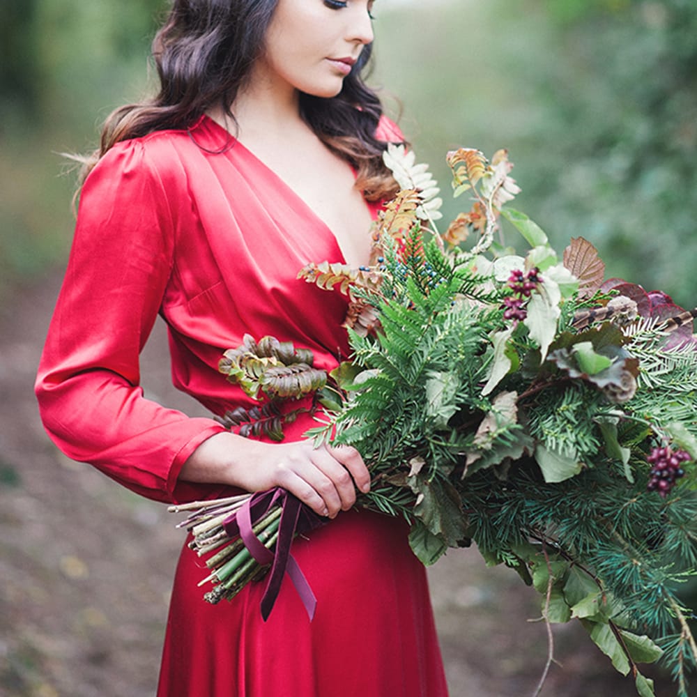 Bride In Red Wedding Dress By Indiebride From Minna