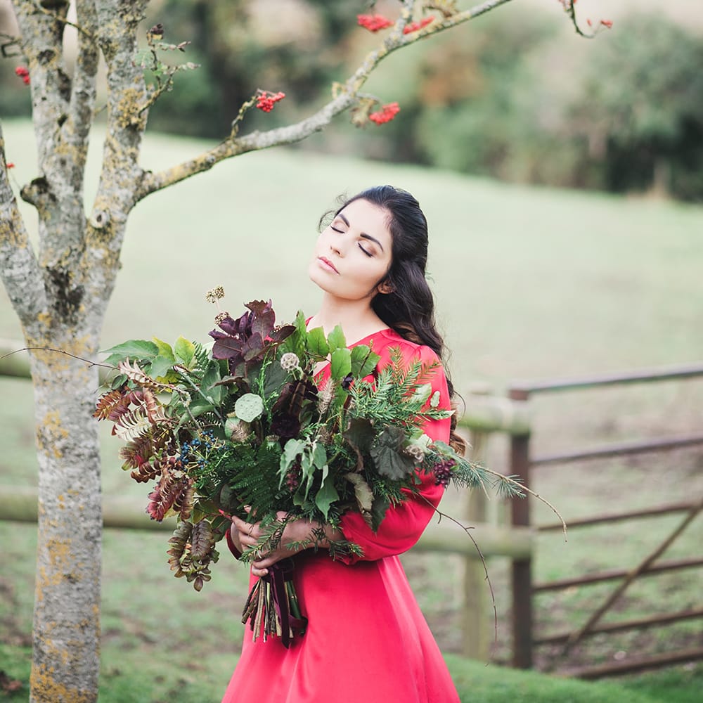 Bride In Red Wedding Dress By Indiebride From Minna