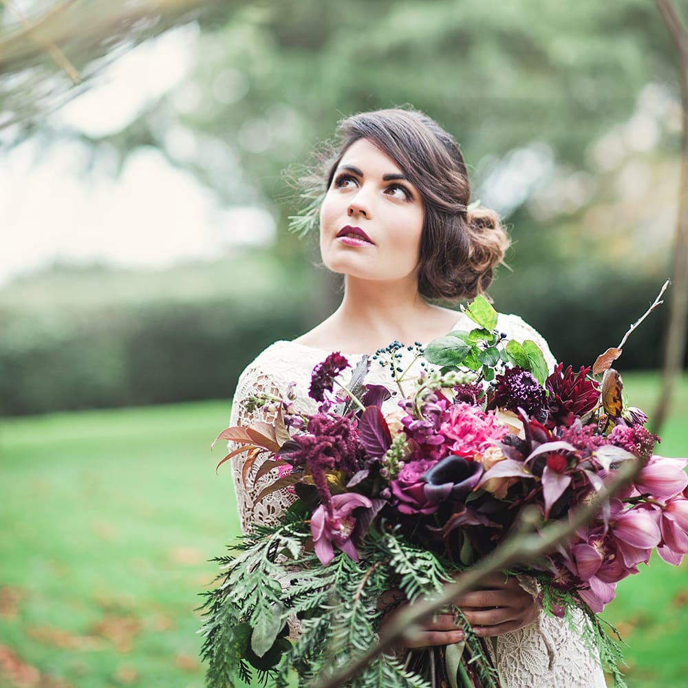 Winter Bouquet With Berry Tones