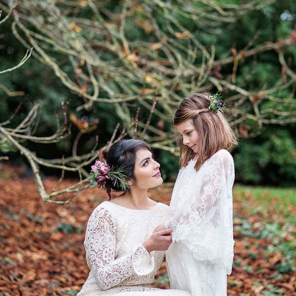 Woodland Luxe Wedding Inspiration At Knighton House Dorset With Minna Wedding Dresses & Images By Darima Frampton