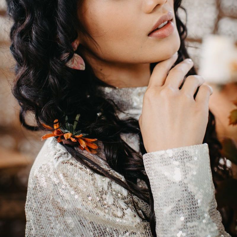 Beautiful wedding makeup with eyeshadow