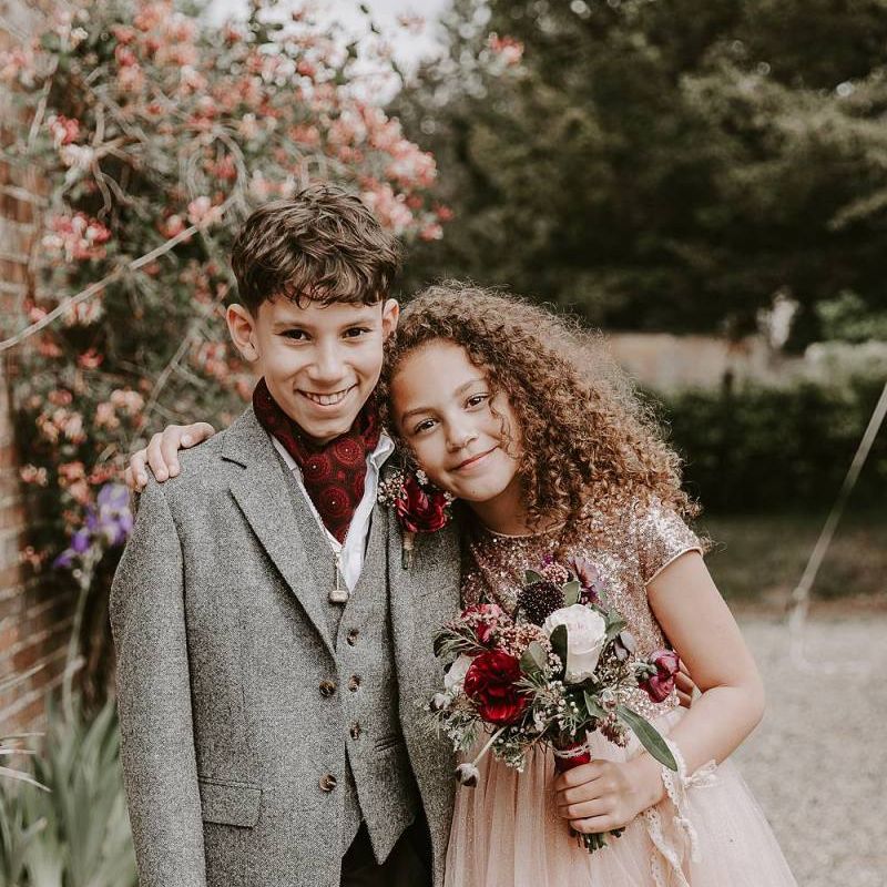 Stylish flower girl and page boy