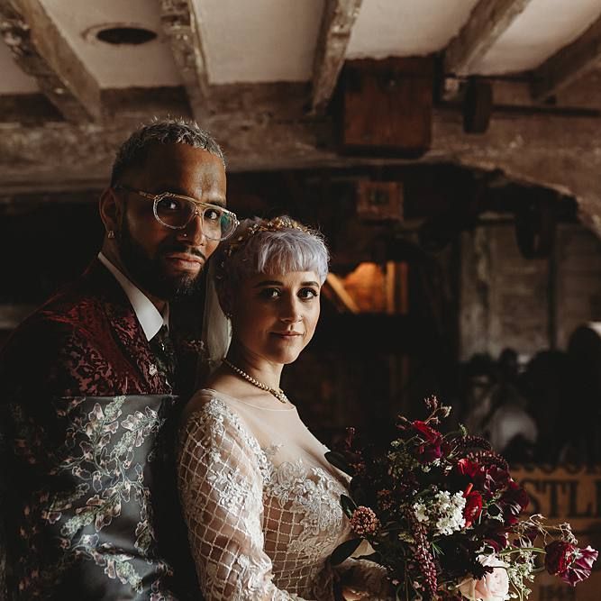 Stylish bride and groom portrait by Sharon Cudworth Photography