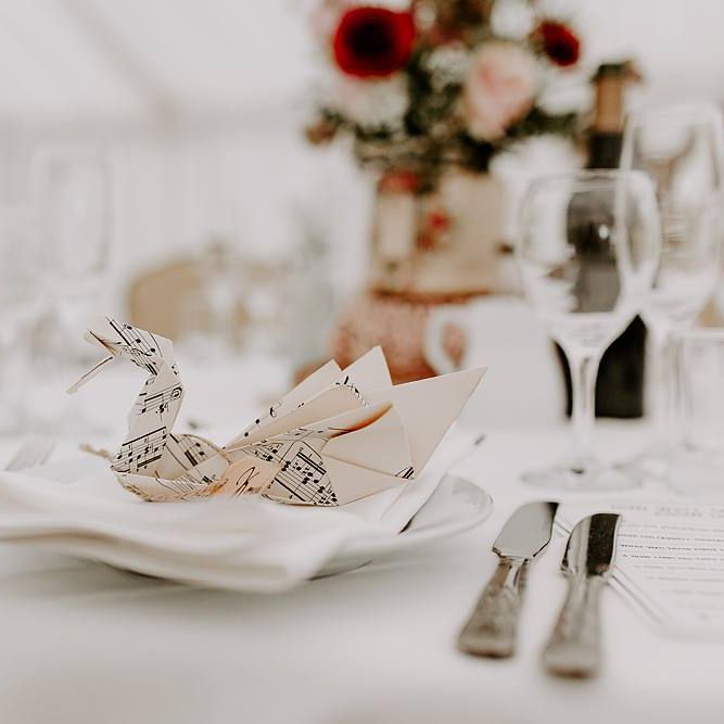 DIY origami place settings