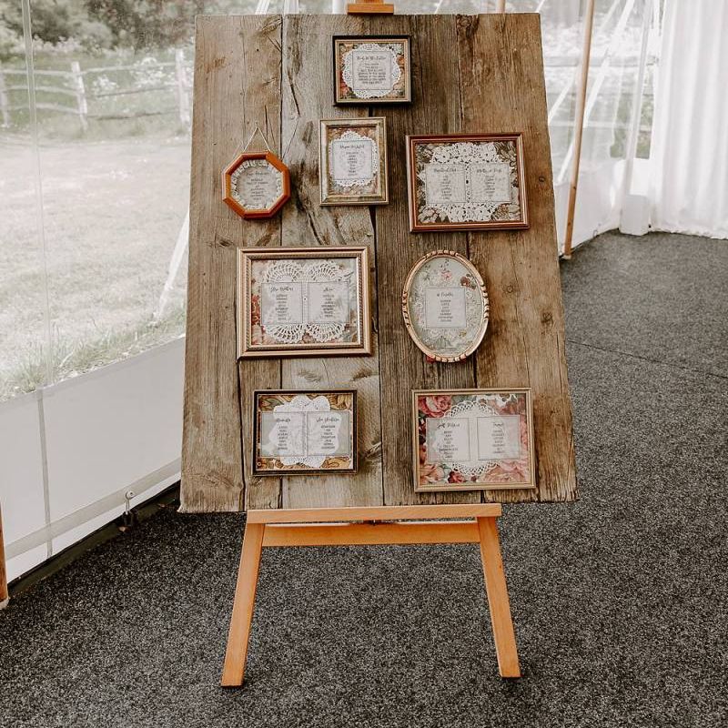 DIY table plan with ornate frames