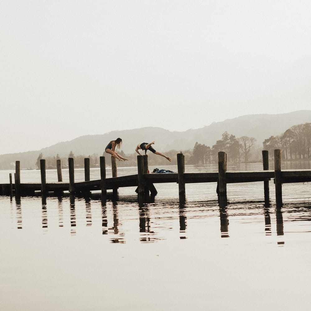 Dirty Dancing Lake Lift Engagement Shoot at Lake Coniston in the Lake District by ALifeLessOrdinary Photography