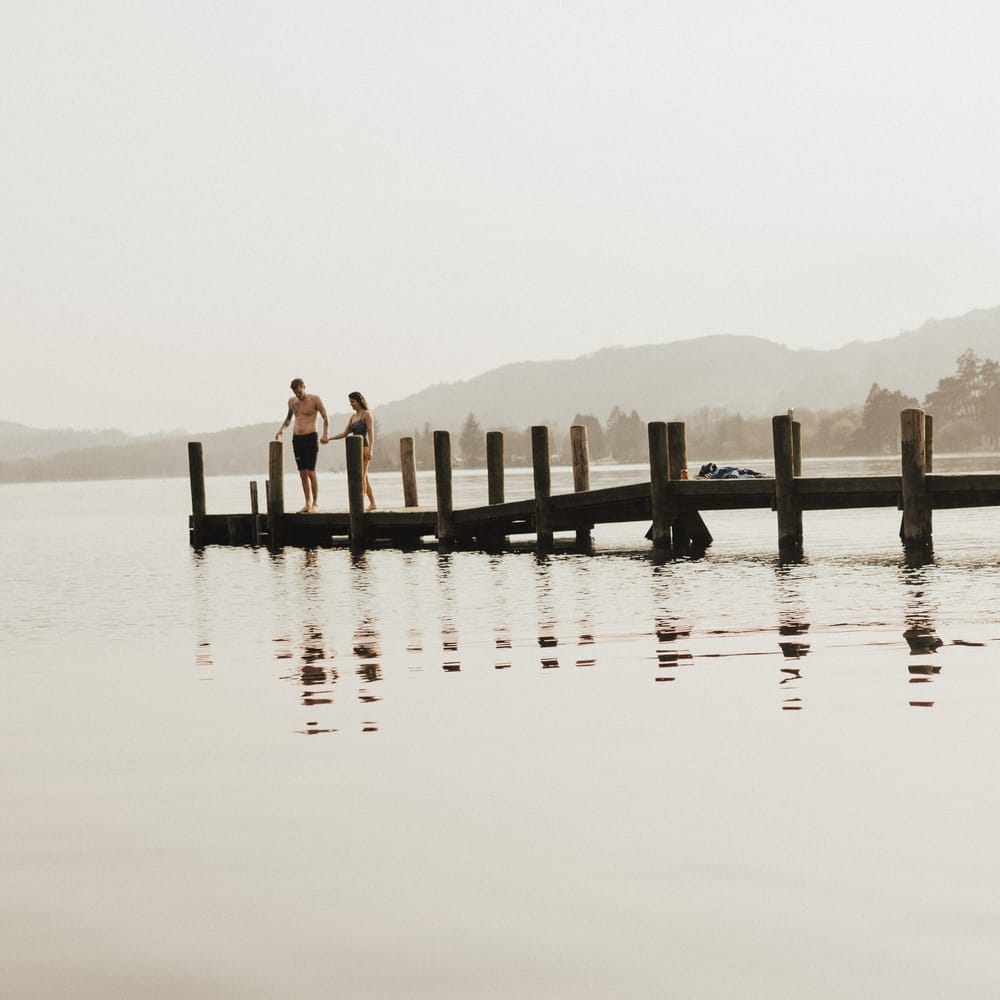 Dirty Dancing Lake Lift Engagement Shoot at Lake Coniston in the Lake District by ALifeLessOrdinary Photography