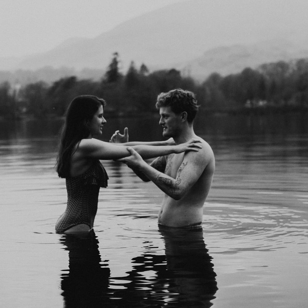 Dirty Dancing Lake Lift Engagement Shoot at Lake Coniston in the Lake District by ALifeLessOrdinary Photography