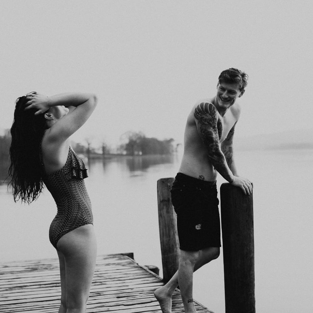 Dirty Dancing Lake Lift Engagement Shoot at Lake Coniston in the Lake District by ALifeLessOrdinary Photography