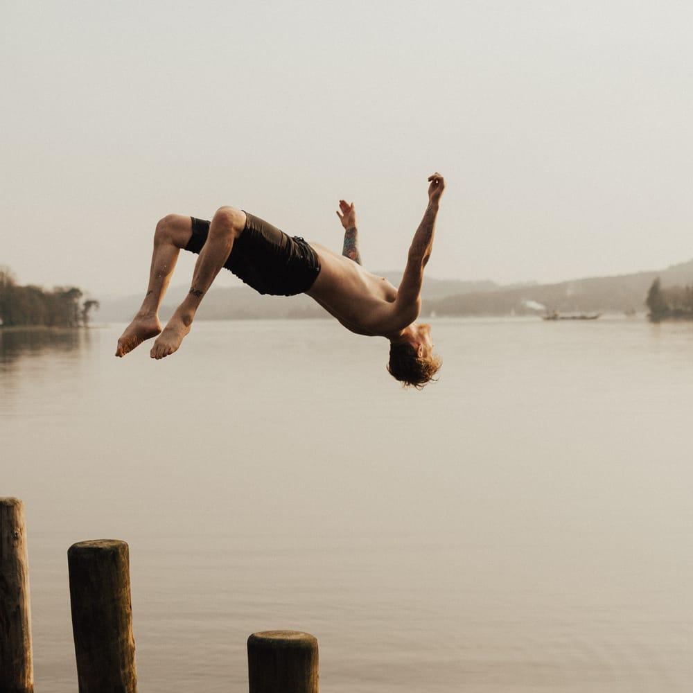Dirty Dancing Lake Lift Engagement Shoot at Lake Coniston in the Lake District by ALifeLessOrdinary Photography