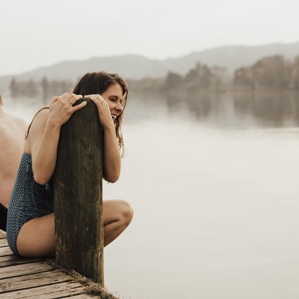 Dirty Dancing Lake Lift Engagement Shoot at Lake Coniston in the Lake District by ALifeLessOrdinary Photography