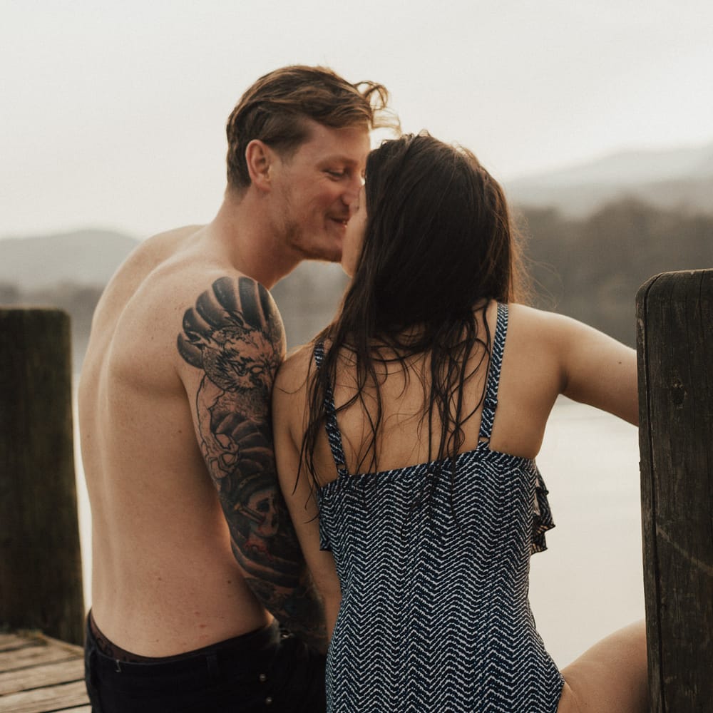 Dirty Dancing Lake Lift Engagement Shoot at Lake Coniston in the Lake District by ALifeLessOrdinary Photography