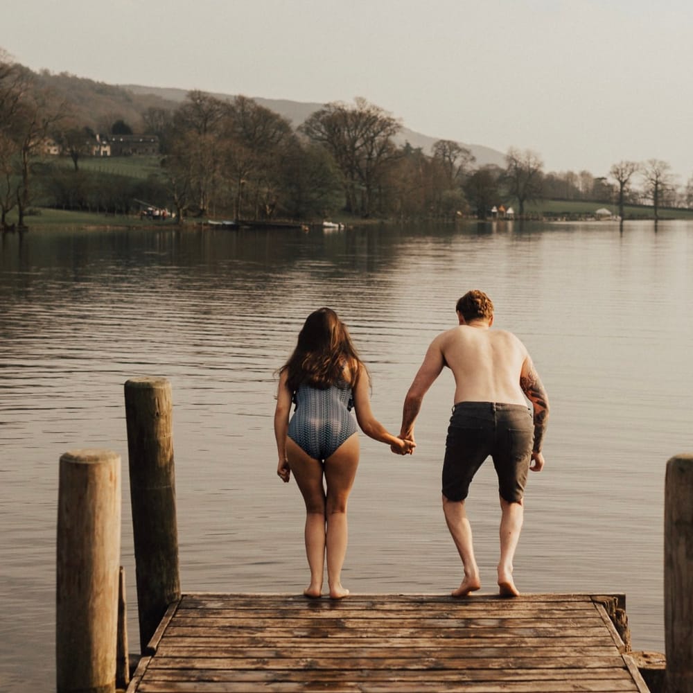 Dirty Dancing Lake Lift Engagement Shoot at Lake Coniston in the Lake District by ALifeLessOrdinary Photography