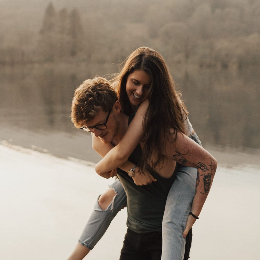 Dirty Dancing Lake Lift Engagement Shoot at Lake Coniston in the Lake District by ALifeLessOrdinary Photography