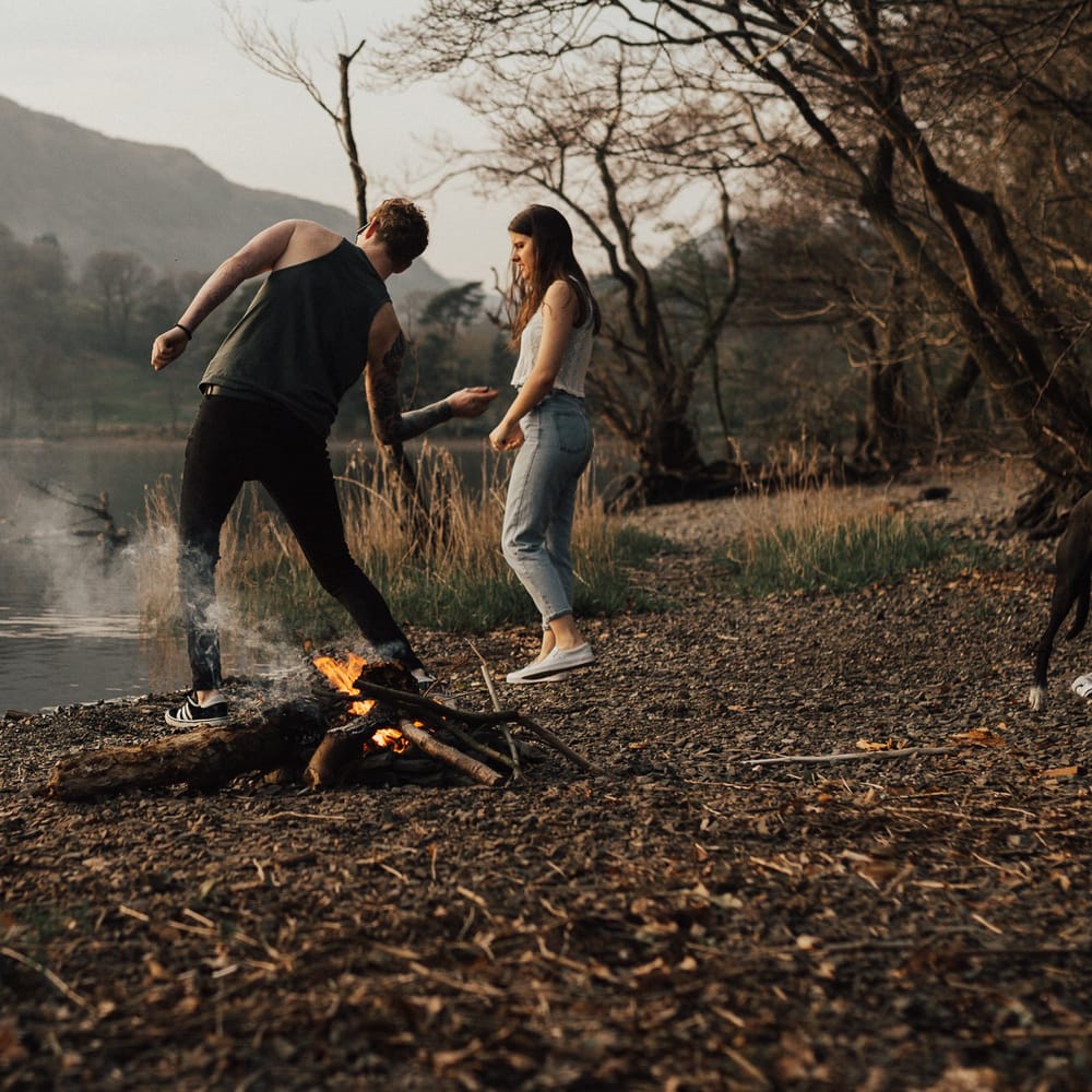 Dirty Dancing Lake Lift Engagement Shoot at Lake Coniston in the Lake District by ALifeLessOrdinary Photography