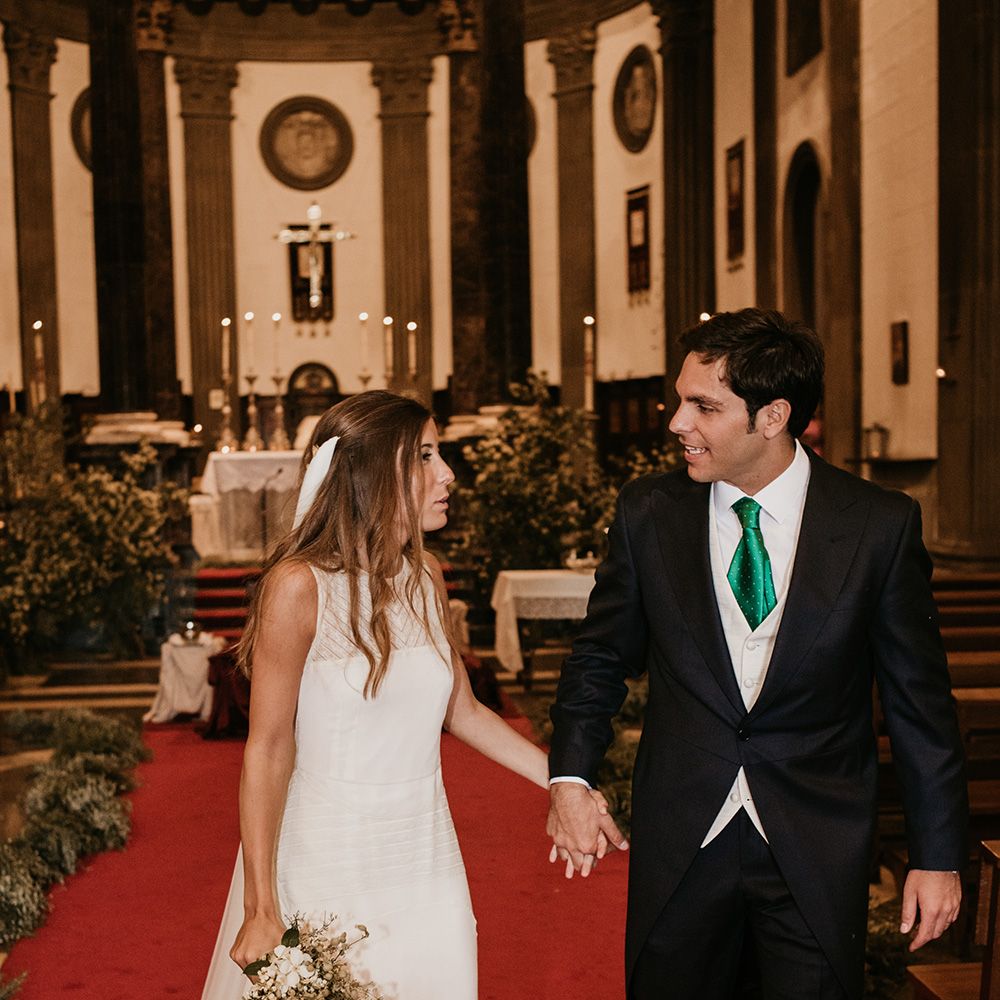 Church Wedding Ceremony | Bride in Simple &amp; Elegant Teresa Helbig Wedding Dress  | Groom in Traditional Tails | Authentic Spanish Wedding at Masia Ribas, Barcelona | Sara Lobla Photography