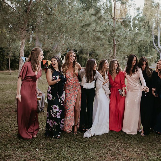 Bridal Party  | Bride in Simple &amp; Elegant Teresa Helbig Wedding Dress | Authentic Spanish Wedding at Masia Ribas, Barcelona | Sara Lobla Photography