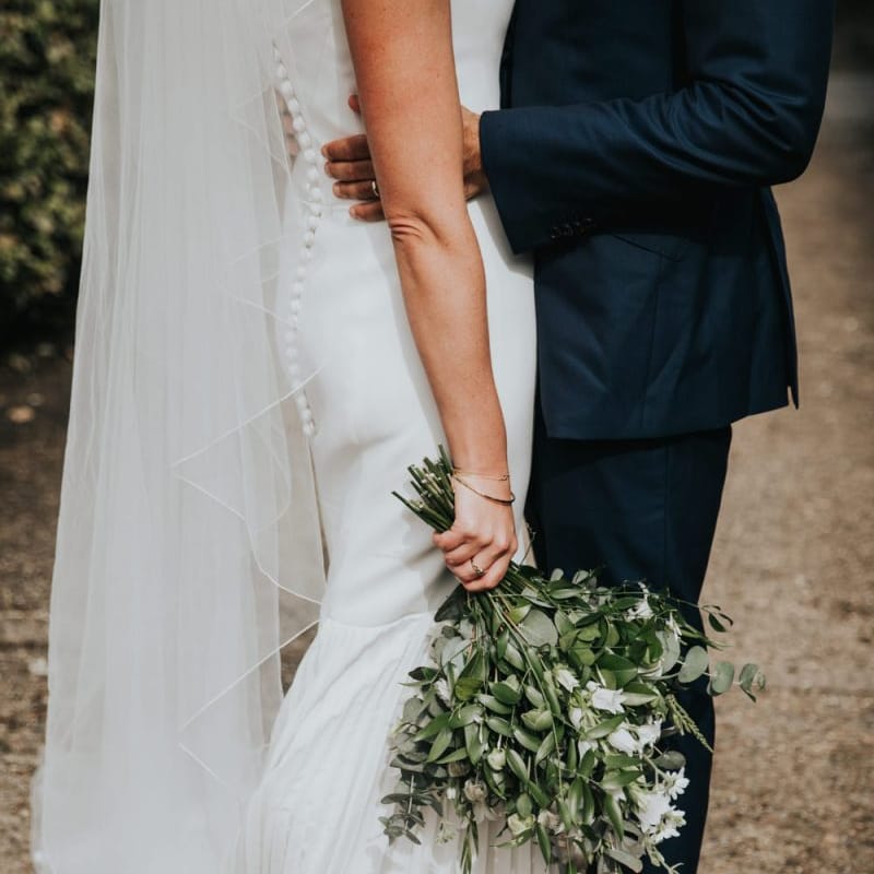 White and green wedding bouquet