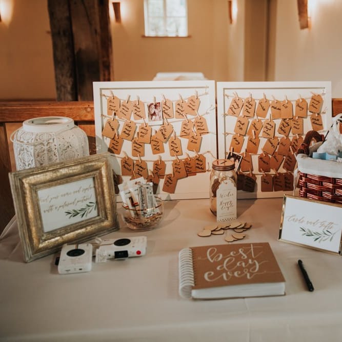 Wedding guestbook table