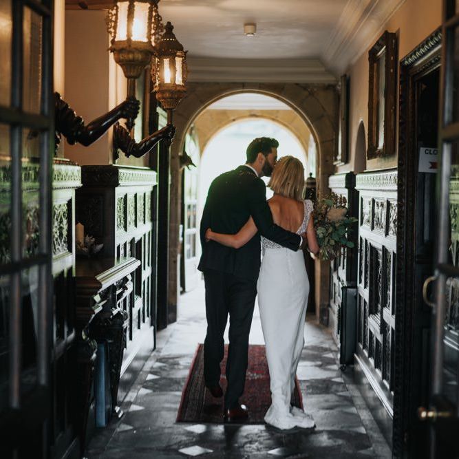 Bride and groom steal a moment